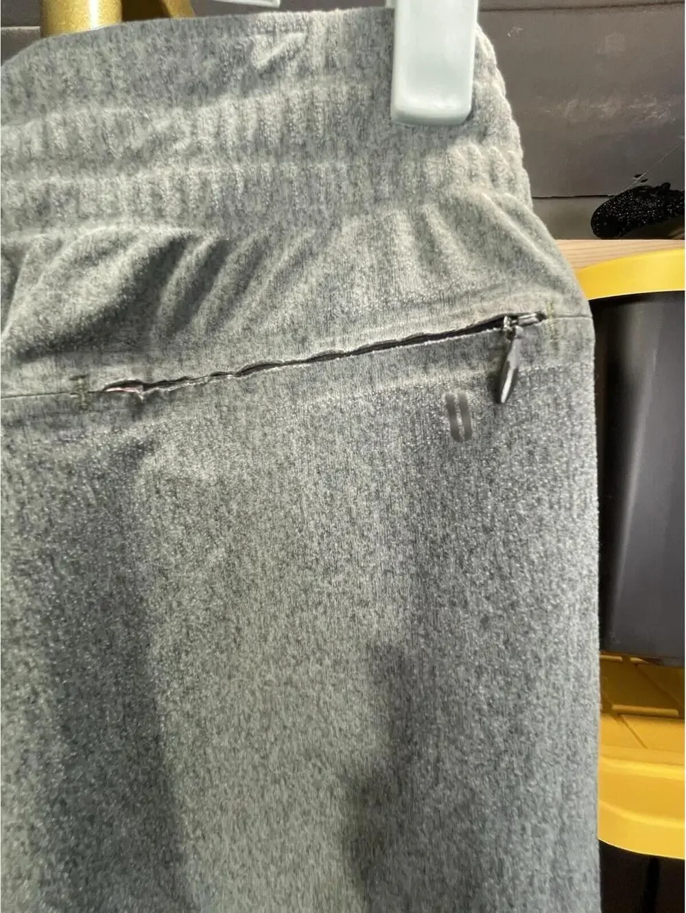 NOBULL Men's L Stretch Woven Gym Shorts Gray Zip Back Pocket Athletic Training